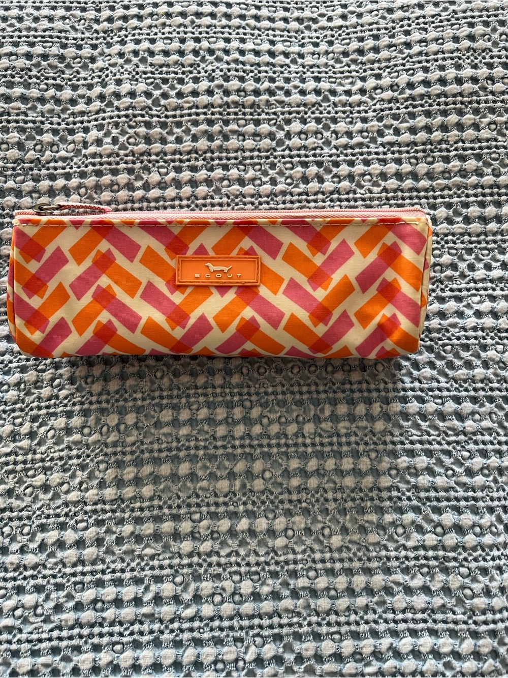 Scout Pink and Orange Chevron Pencil Pouch - Scout